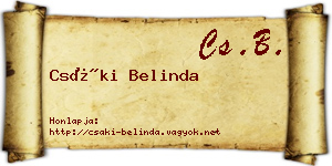 Csáki Belinda névjegykártya
